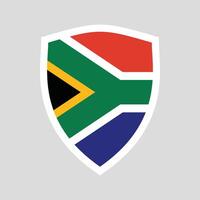 Sud Afrique drapeau dans bouclier forme vecteur