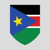 Sud Soudan drapeau dans bouclier forme Cadre vecteur