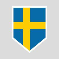 Suède drapeau dans bouclier forme Cadre vecteur