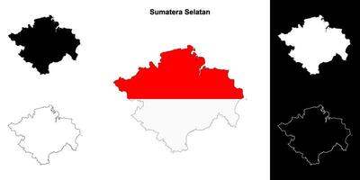 sumatera selatan Province contour carte ensemble vecteur