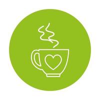 silhouette de tasse de café sur fond vert vecteur