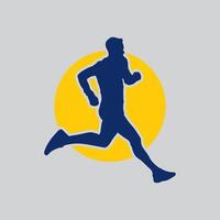 Piste courir marathon logo graphique illustration sur Contexte vecteur