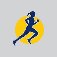 Piste courir marathon logo graphique illustration sur Contexte vecteur