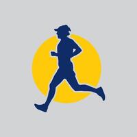 Piste courir marathon logo graphique illustration sur Contexte vecteur