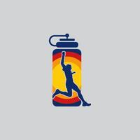 bouteille coureur logo graphique illustration sur Contexte vecteur