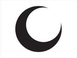 croissant lune silhouette sur blanc Contexte vecteur