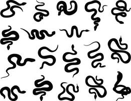 serpents silhouette sur blanc Contexte vecteur