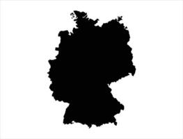 Allemagne carte silhouette sur blanc Contexte vecteur