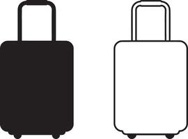 valise silhouette sur blanc Contexte vecteur