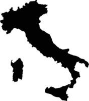 Italie carte silhouette sur blanc Contexte vecteur