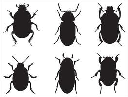 scarabée silhouette sur blanc Contexte vecteur