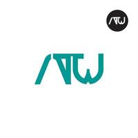 initiales atw monogramme logo conception vecteur