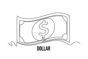 un continu ligne dessin de devise de pays. argent concept, griffonnage illustration dans Facile linéaire style. vecteur