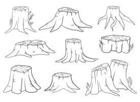 illustration de conception de vecteur de souche d'arbre isolé sur fond blanc