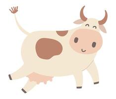 mignonne vache dans plat conception. content national Lait animal de compagnie pour rural laitier cultiver. illustration isolé. vecteur