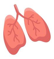 Humain poumons dans plat conception. respirer organe anatomie, respiratoire santé. illustration isolé. vecteur