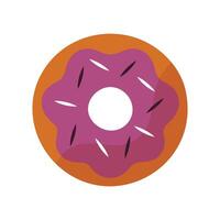 mignon, coloré et brillant Donut avec sucré glaçage et multicolore poudre. saupoudré Donut icône vecteur