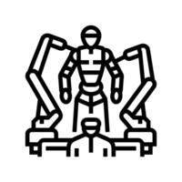 cybernétique cyberpunk ligne icône illustration vecteur