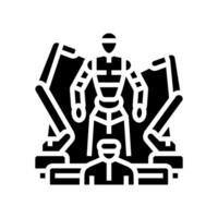 cybernétique cyberpunk glyphe icône illustration vecteur
