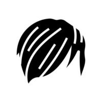 côté balayé frange emo glyphe icône illustration vecteur