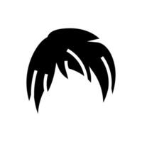 teint cheveux emo glyphe icône illustration vecteur