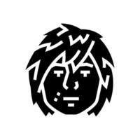 emo Masculin avatar glyphe icône illustration vecteur
