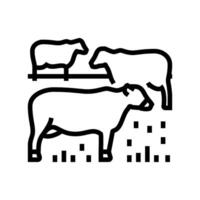 vache agriculteur ligne icône illustration vecteur