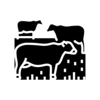 vache agriculteur glyphe icône illustration vecteur