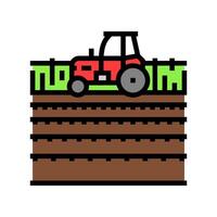 tracteur champ Couleur icône illustration vecteur