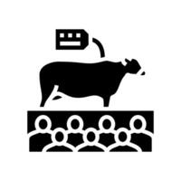 bétail enchères glyphe icône illustration vecteur