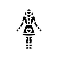 lolita mode glyphe icône illustration vecteur