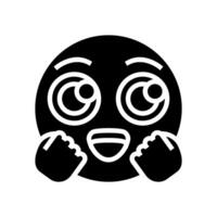 adorable kawaii glyphe icône illustration vecteur