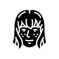 kawaii maquillage glyphe icône illustration vecteur