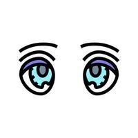 gros yeux kawaii Couleur icône illustration vecteur