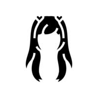 kawaii coiffure glyphe icône illustration vecteur