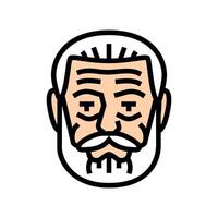 vieux homme avatar Couleur icône illustration vecteur