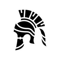 casque bataille spartiate romain glyphe icône illustration vecteur
