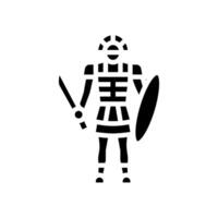 guerrier Sparte glyphe icône illustration vecteur