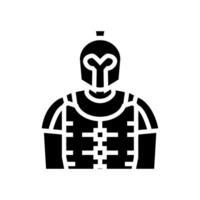 gladiateur spartiate romain grec glyphe icône illustration vecteur