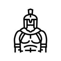 gladiateur bataille spartiate romain ligne icône illustration vecteur