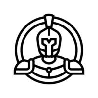 badge Sparte guerrier ligne icône illustration vecteur