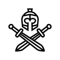 badge ancien soldat ligne icône illustration vecteur