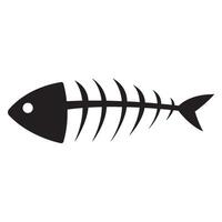 poisson squelette OS icône illustration conception vecteur