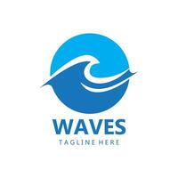 l'eau vague logo, plage vagues, mer, conception vecteur