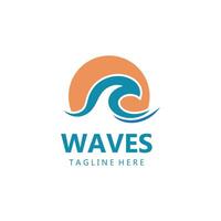 l'eau vague logo, plage vagues, mer, conception vecteur