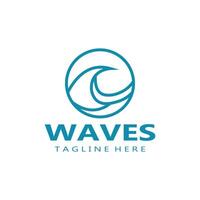 l'eau vague logo, plage vagues, mer, conception vecteur