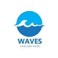 l'eau vague logo, plage vagues, mer, conception vecteur