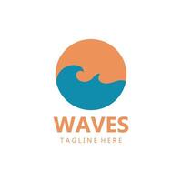 l'eau vague logo, plage vagues, mer, conception vecteur