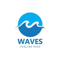 l'eau vague logo, plage vagues, mer, conception vecteur