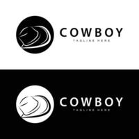 cow-boy chapeau logo chapeau illustration ligne Texas rodeo cow-boy modèle conception vecteur